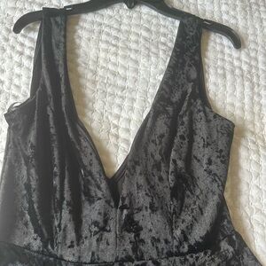 Black, crushed velvet skater dress, worn once